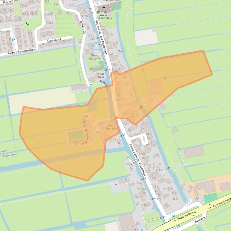 Kaart van postcodegebied 2375AJ.