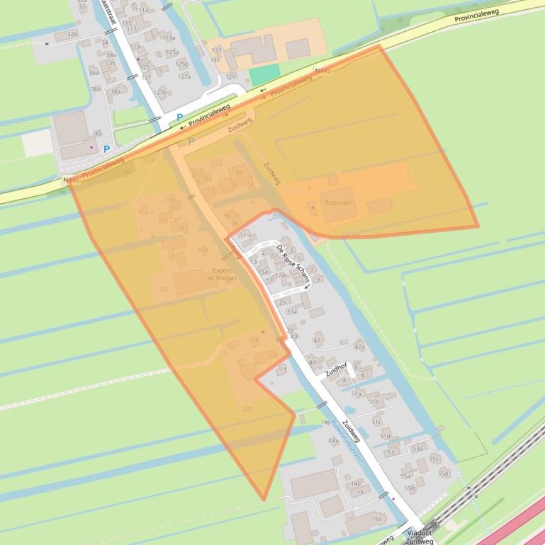 Kaart van postcodegebied 2375AP.