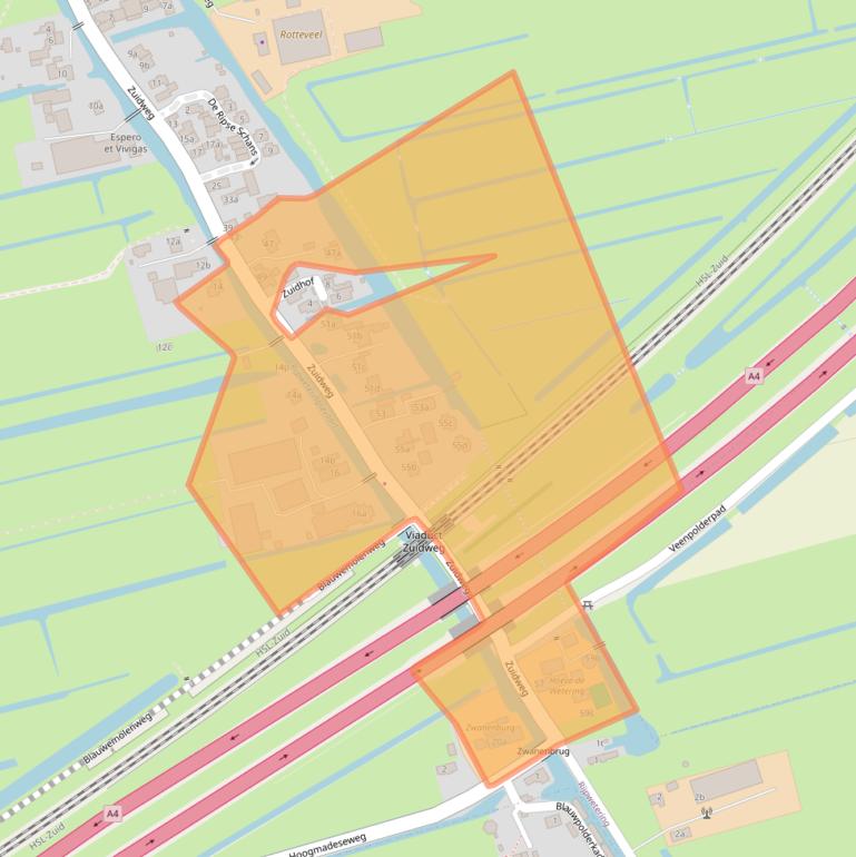 Kaart van postcodegebied 2375AS.