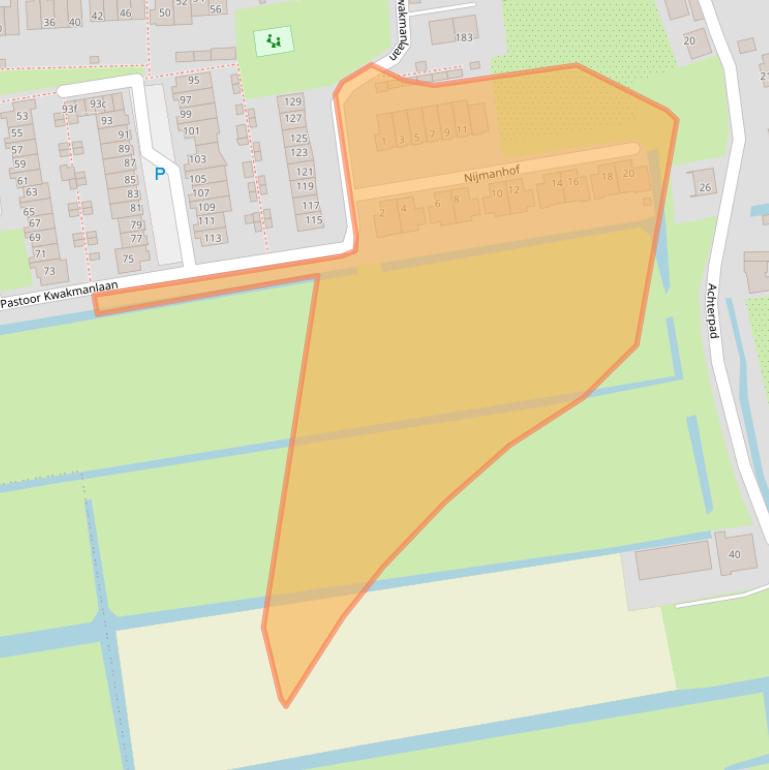 Kaart van postcodegebied 2375WD.