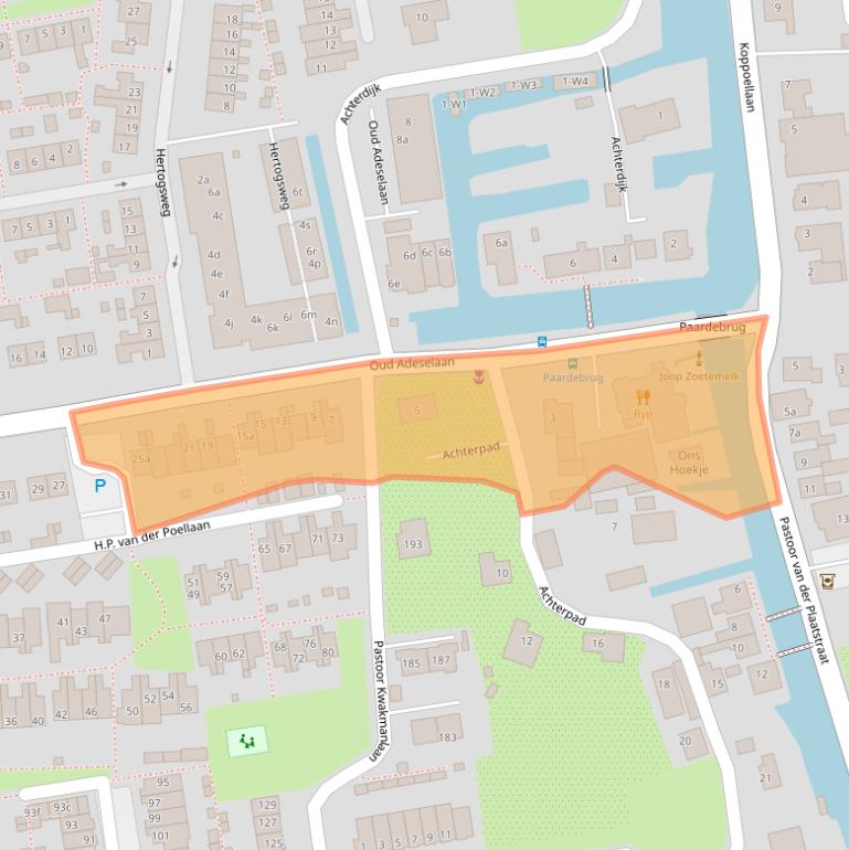 Kaart van postcodegebied 2375XA.