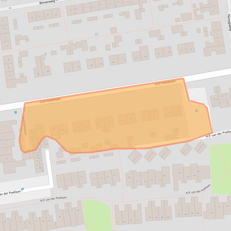 Kaart van postcodegebied 2375XB.