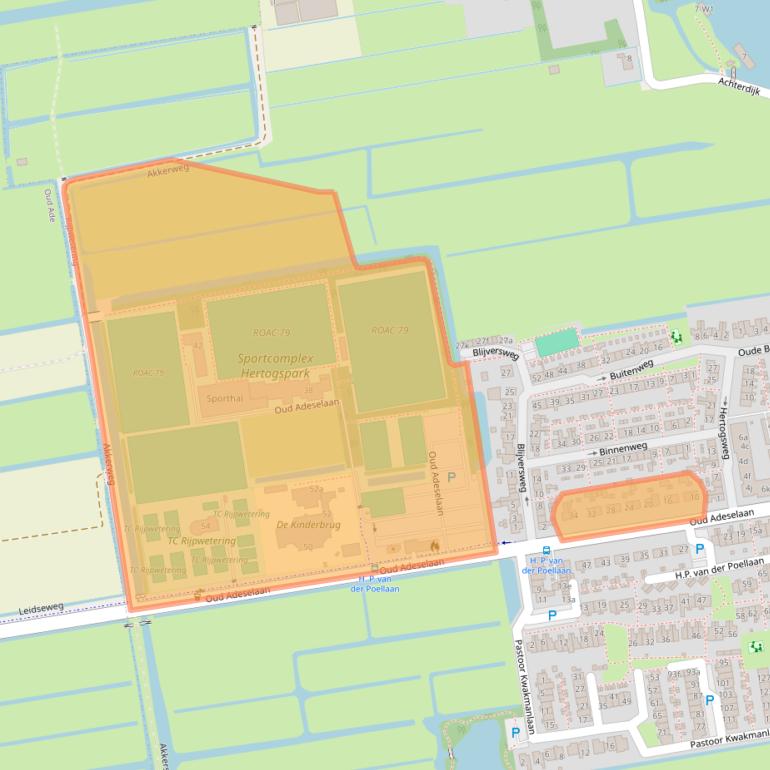 Kaart van postcodegebied 2375XE.