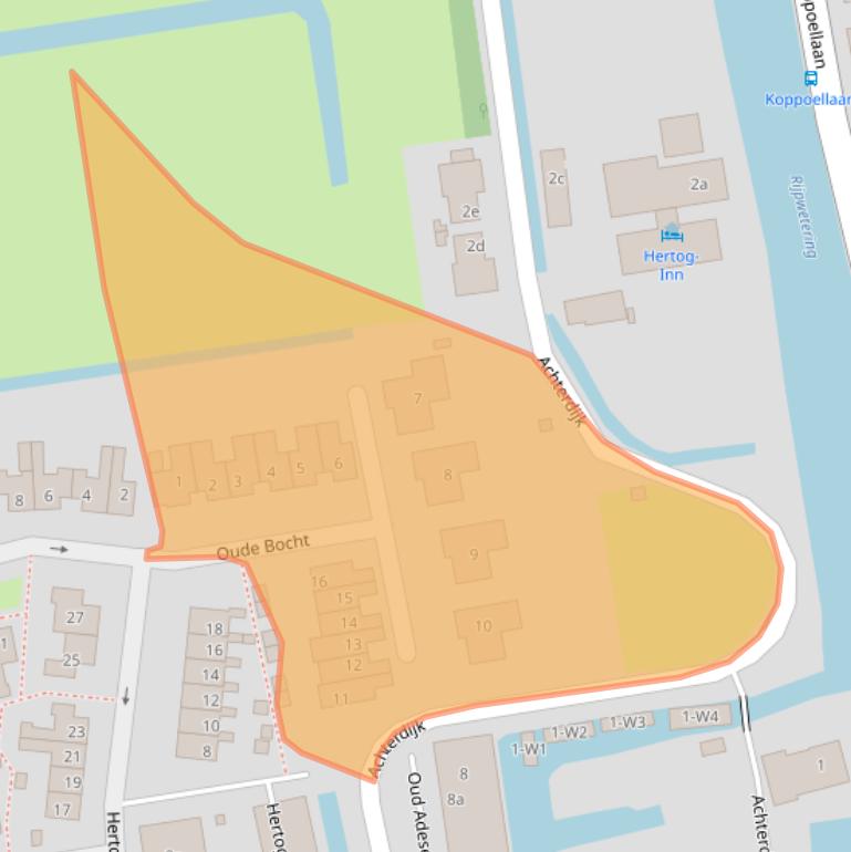 Kaart van postcodegebied 2375XG.