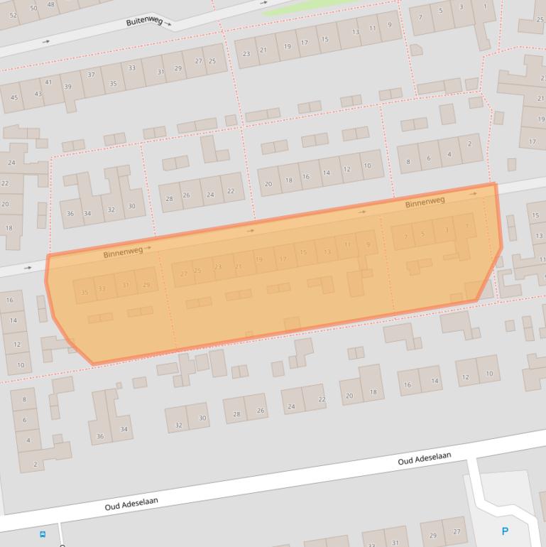 Kaart van postcodegebied 2375XP.