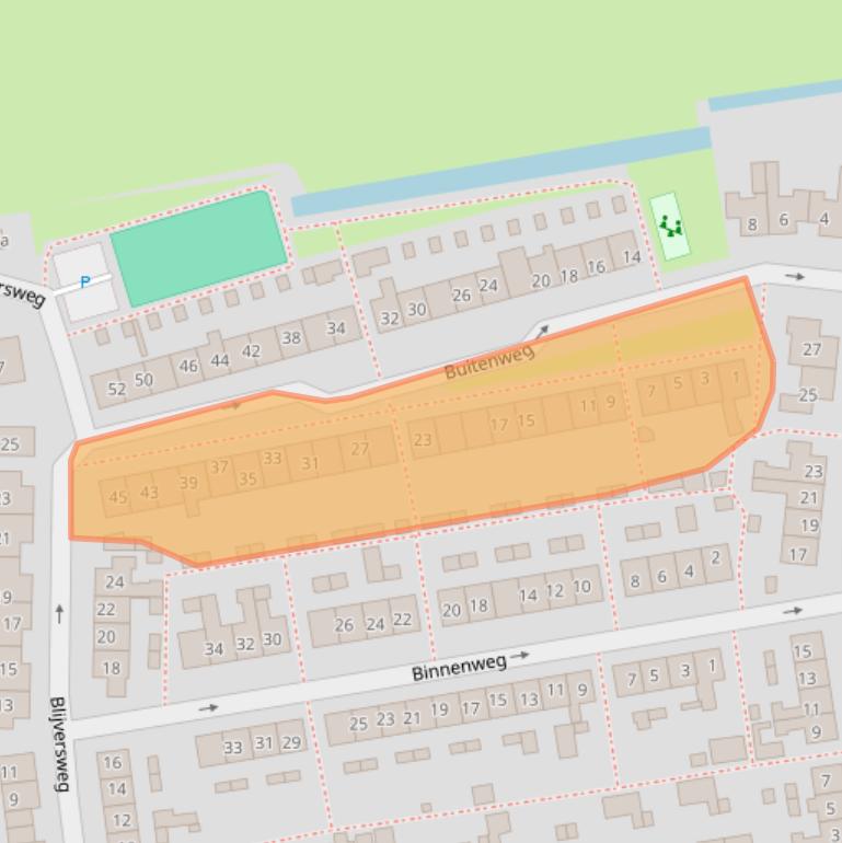 Kaart van postcodegebied 2375XS.