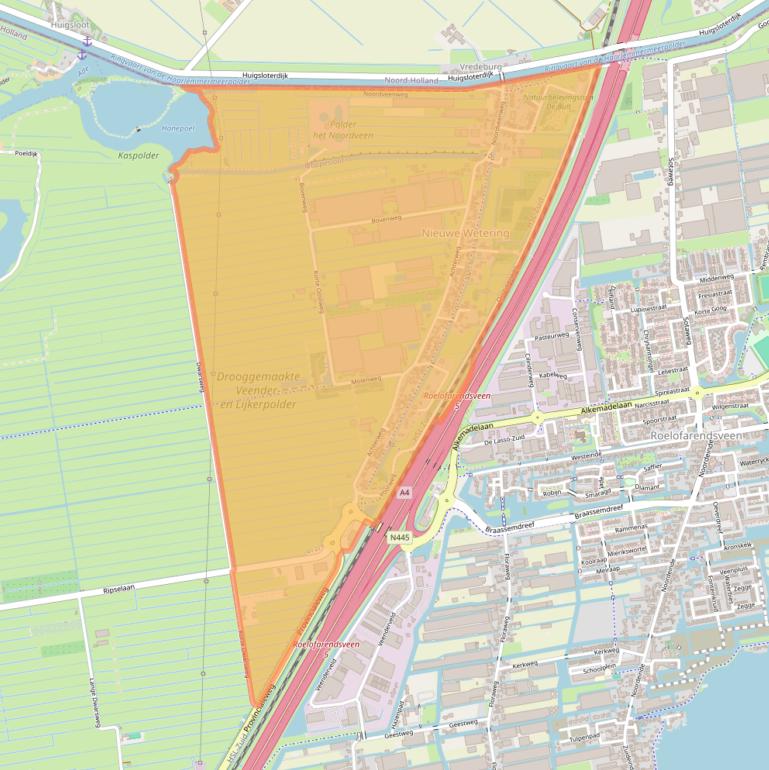 Kaart van postcodegebied 2376.