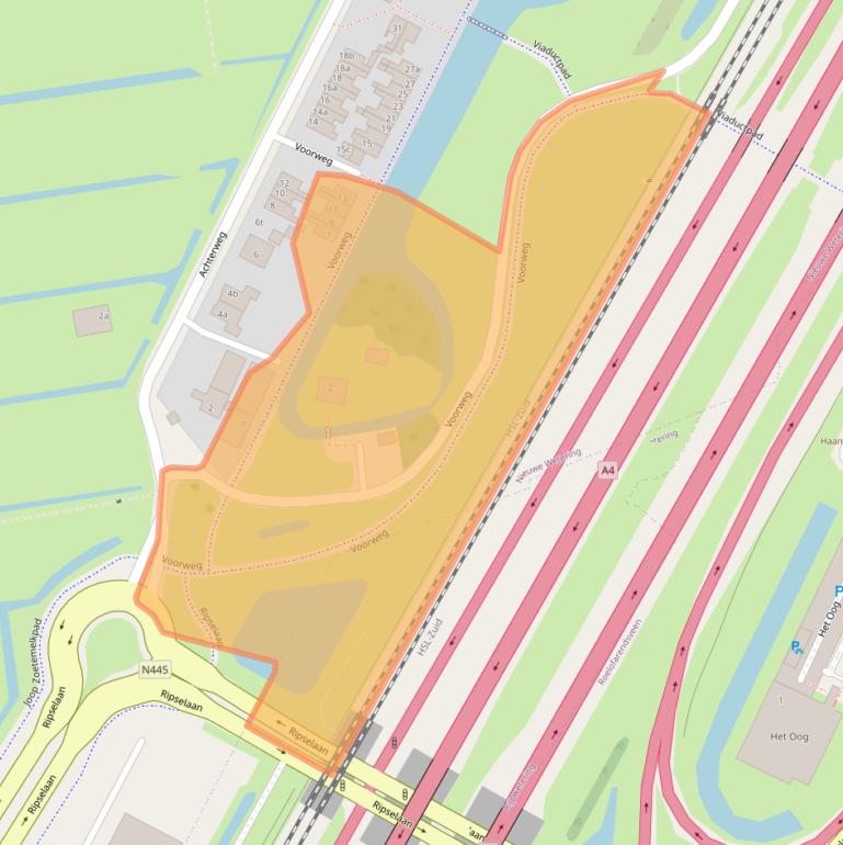 Kaart van postcodegebied 2376AE.