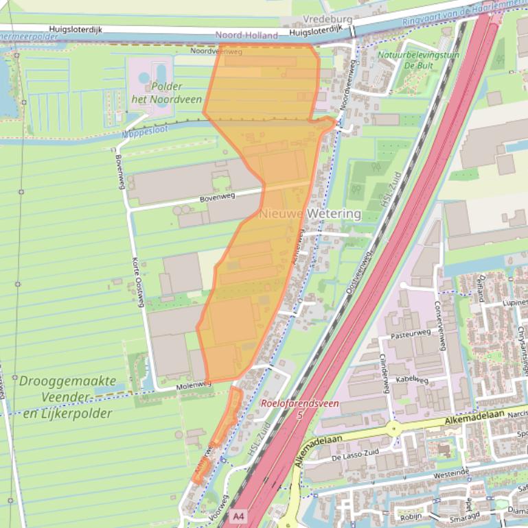 Kaart van postcodegebied 2376AX.