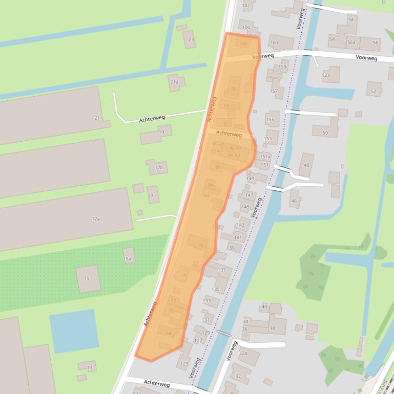 Kaart van postcodegebied 2376BA.