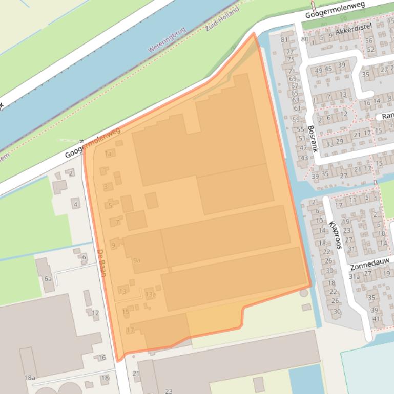 Kaart van postcodegebied 2377CA.