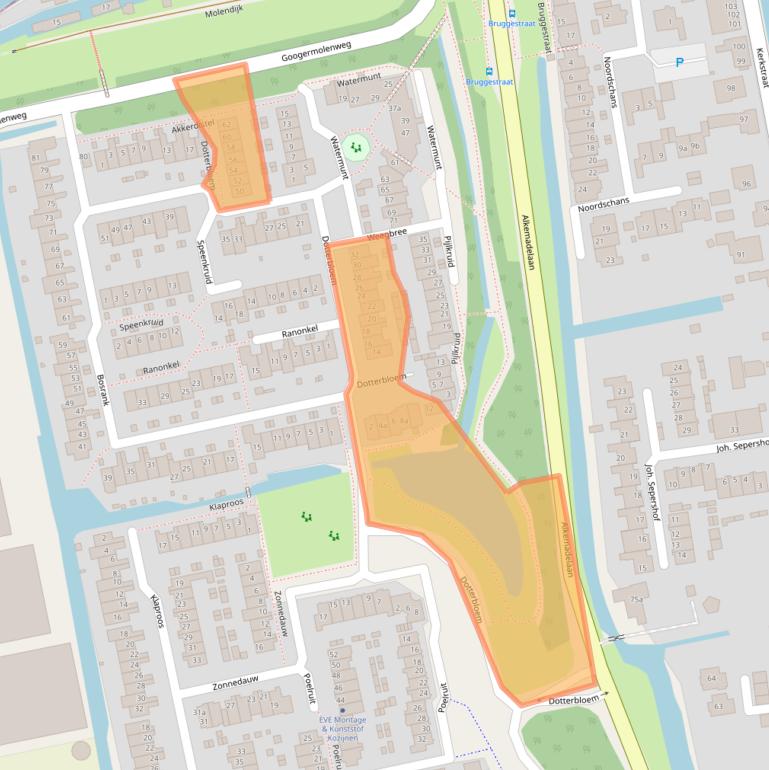 Kaart van postcodegebied 2377DL.