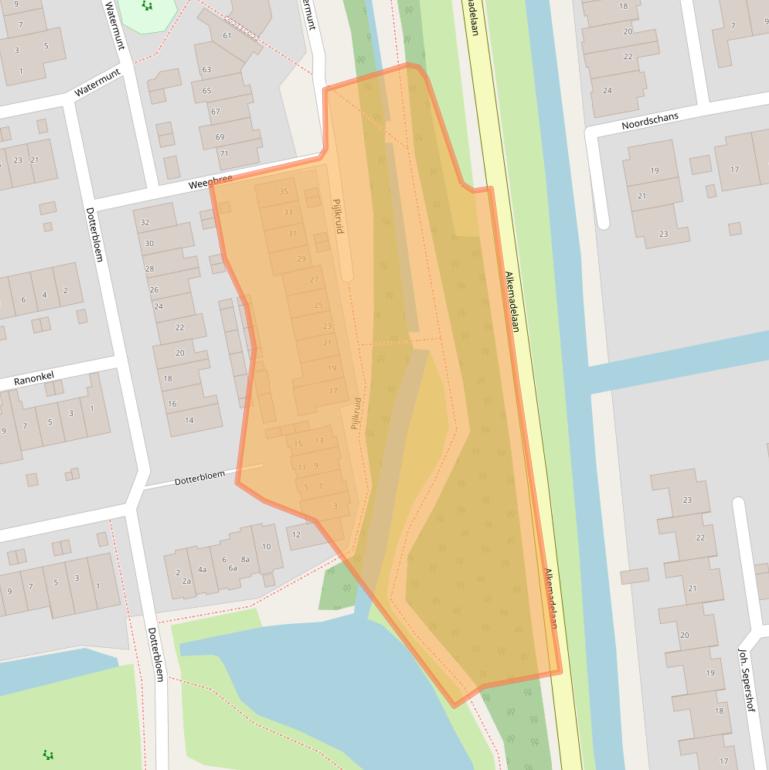 Kaart van postcodegebied 2377DW.