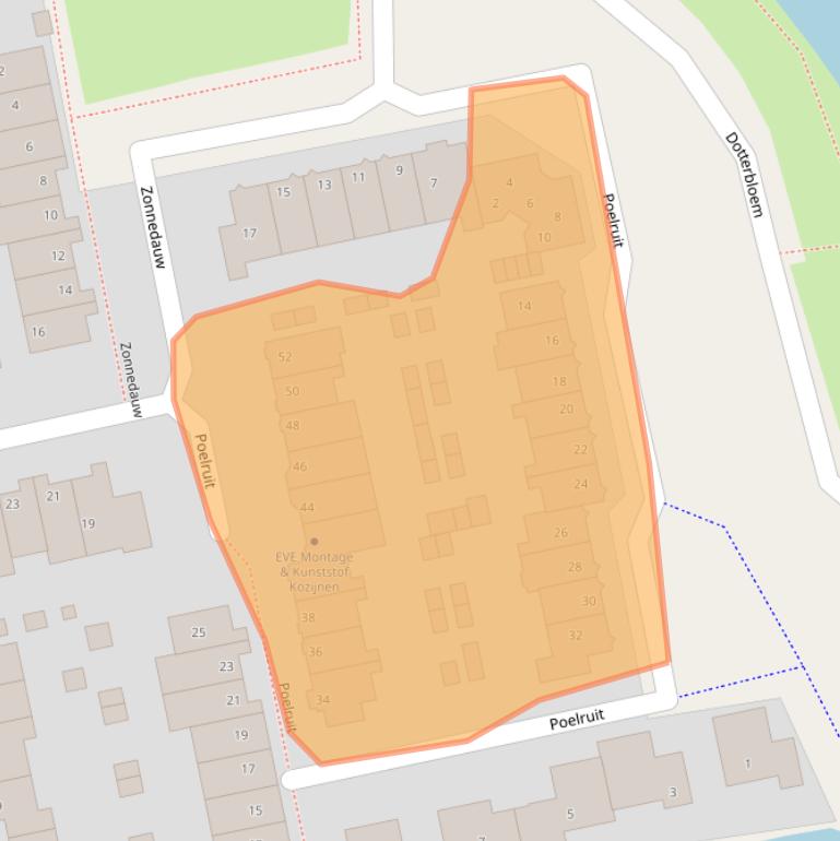 Kaart van postcodegebied 2377EE.