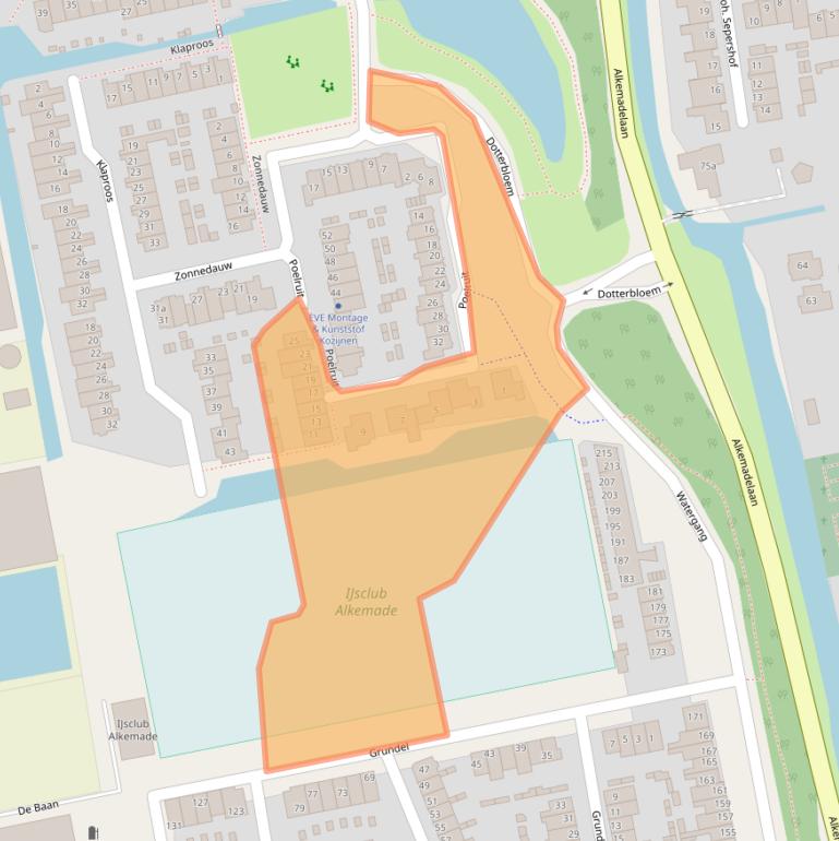 Kaart van postcodegebied 2377EG.