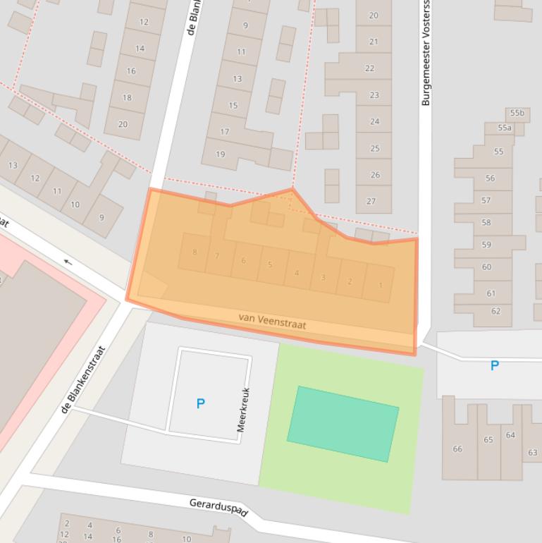 Kaart van postcodegebied 2377VH.