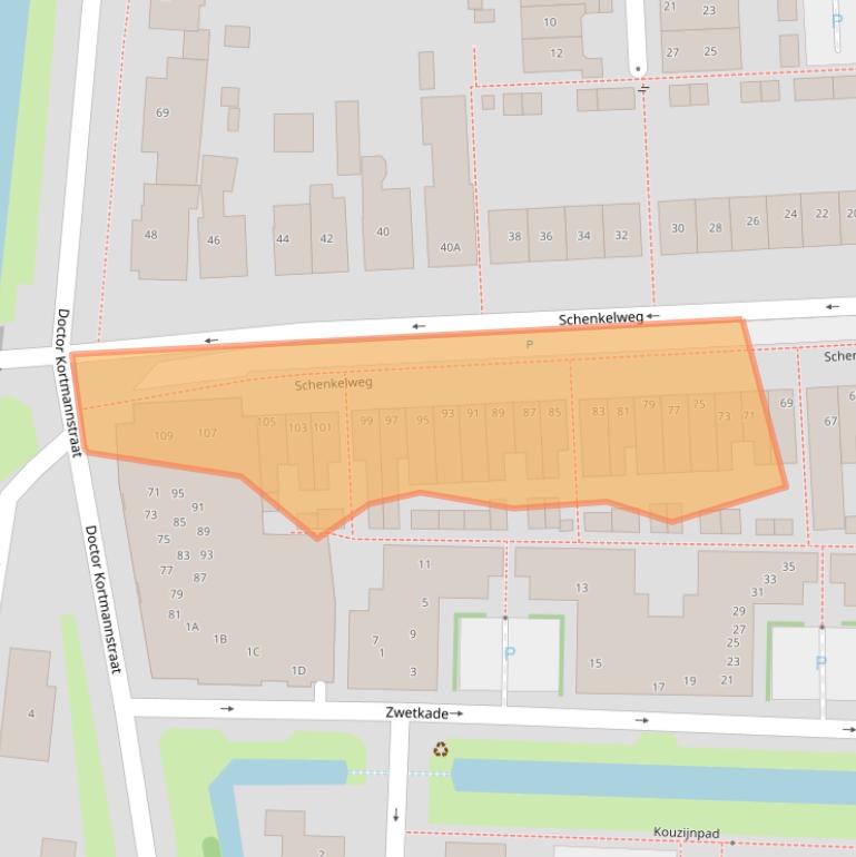Kaart van postcodegebied 2381AL.