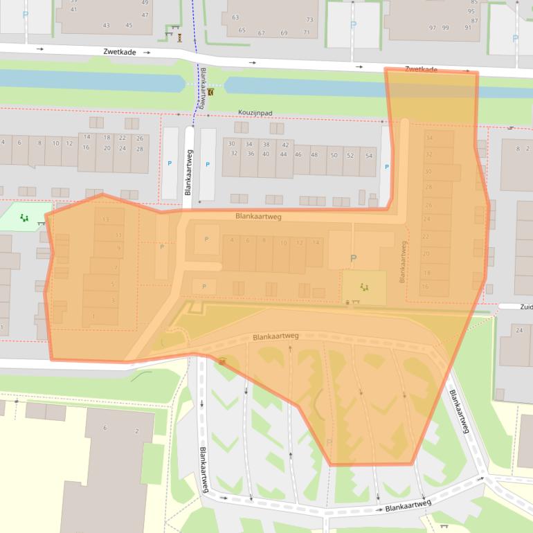 Kaart van postcodegebied 2381AM.