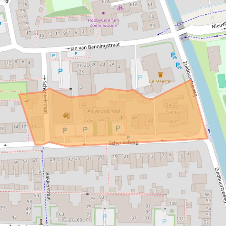 Kaart van postcodegebied 2381AN.