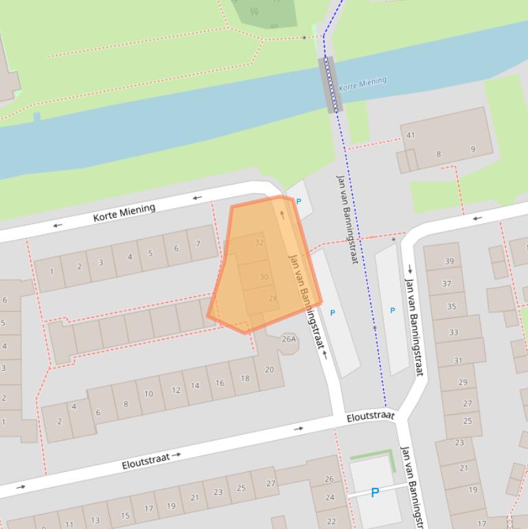 Kaart van postcodegebied 2381AX.