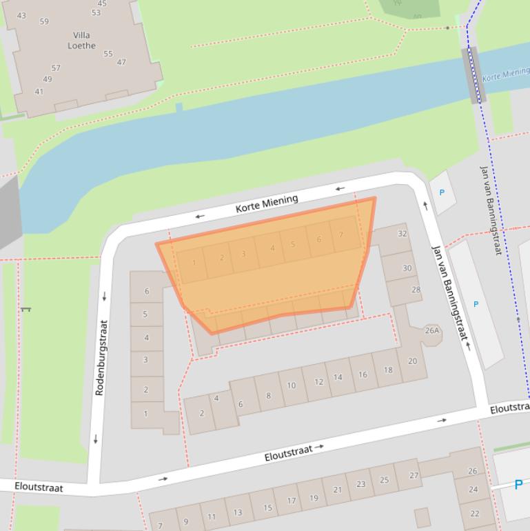 Kaart van postcodegebied 2381BA.