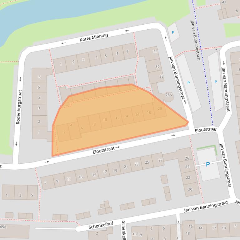 Kaart van postcodegebied 2381BE.