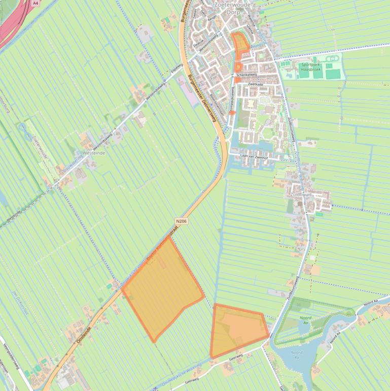 Kaart van postcodegebied 2381BJ.