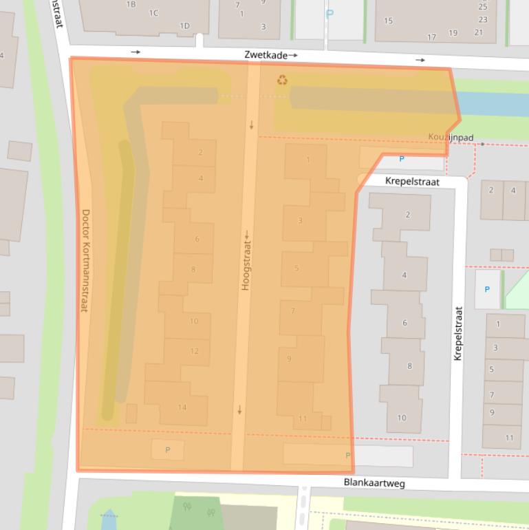 Kaart van postcodegebied 2381BM.