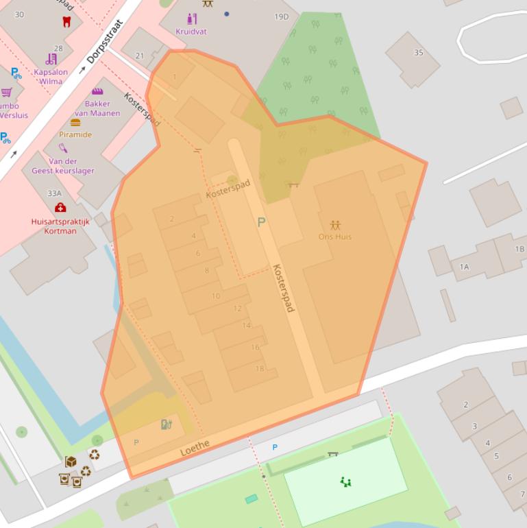Kaart van postcodegebied 2381BN.