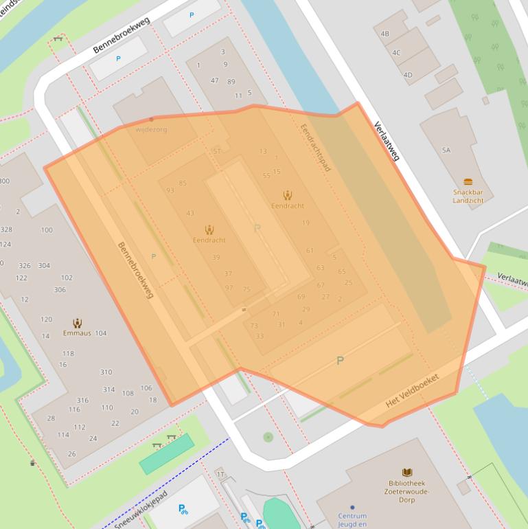 Kaart van postcodegebied 2381BS.