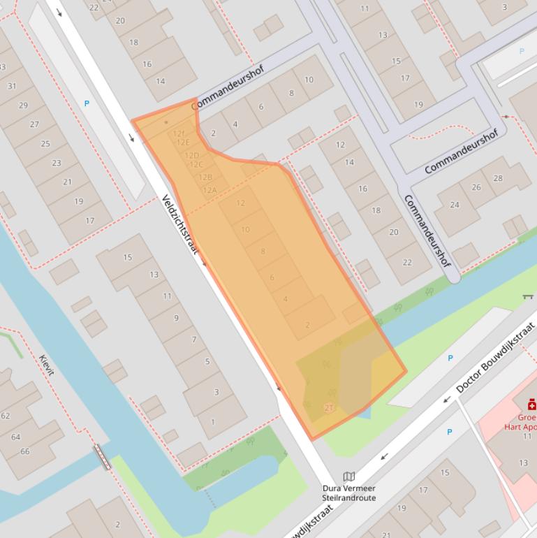 Kaart van postcodegebied 2381BV.