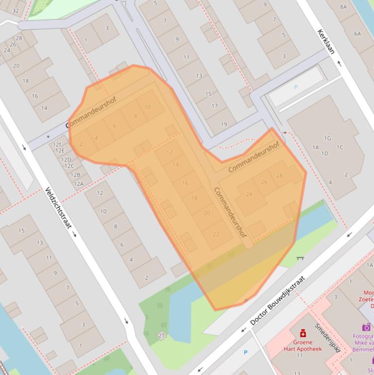 Kaart van postcodegebied 2381CC.