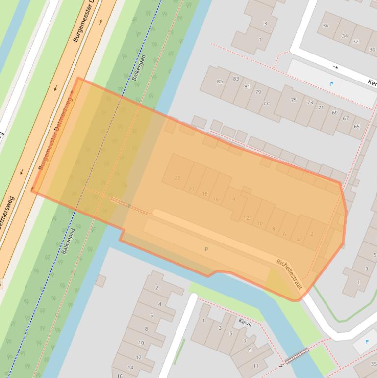 Kaart van postcodegebied 2381CE.