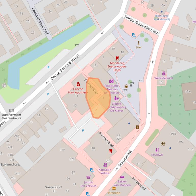 Kaart van postcodegebied 2381CH.