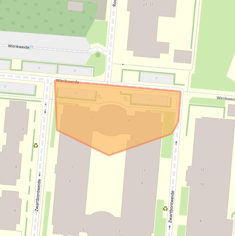 Kaart van postcodegebied 2381DG.