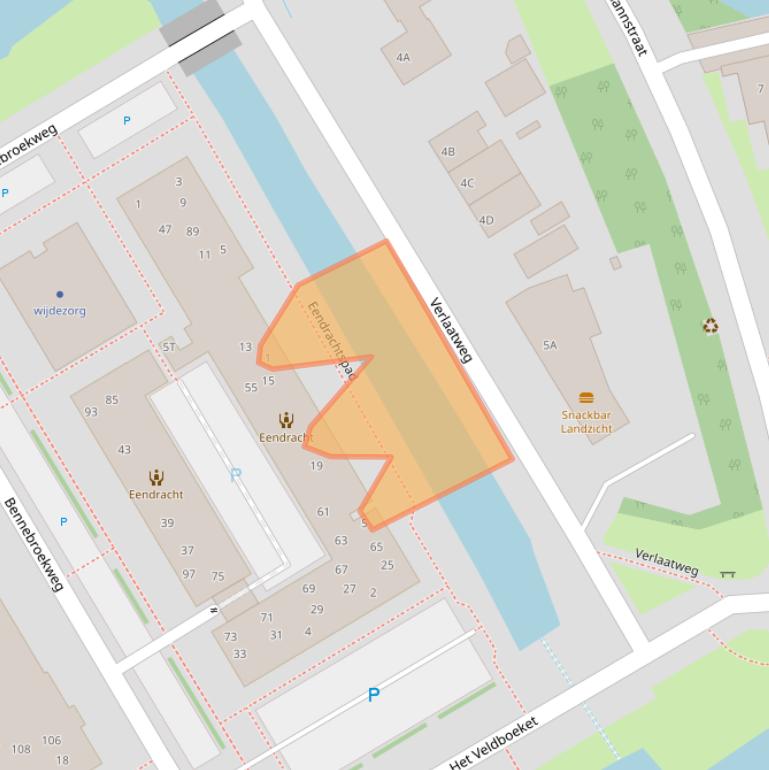 Kaart van postcodegebied 2381DX.