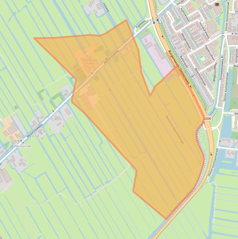 Kaart van postcodegebied 2381EA.