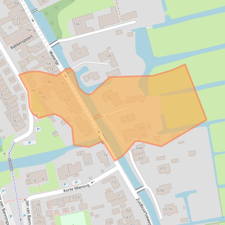 Kaart van postcodegebied 2381EE.