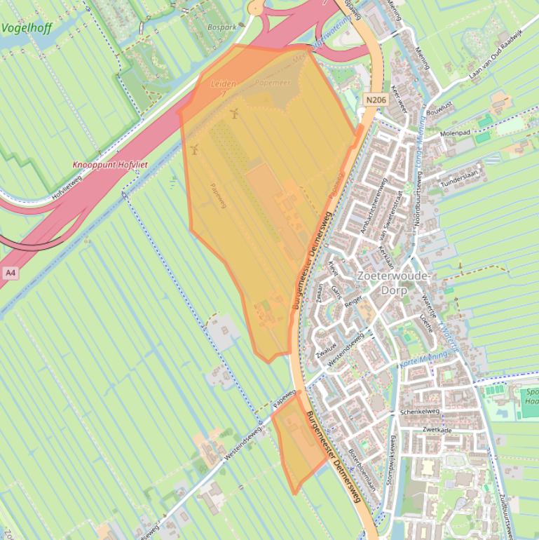 Kaart van postcodegebied 2381EM.