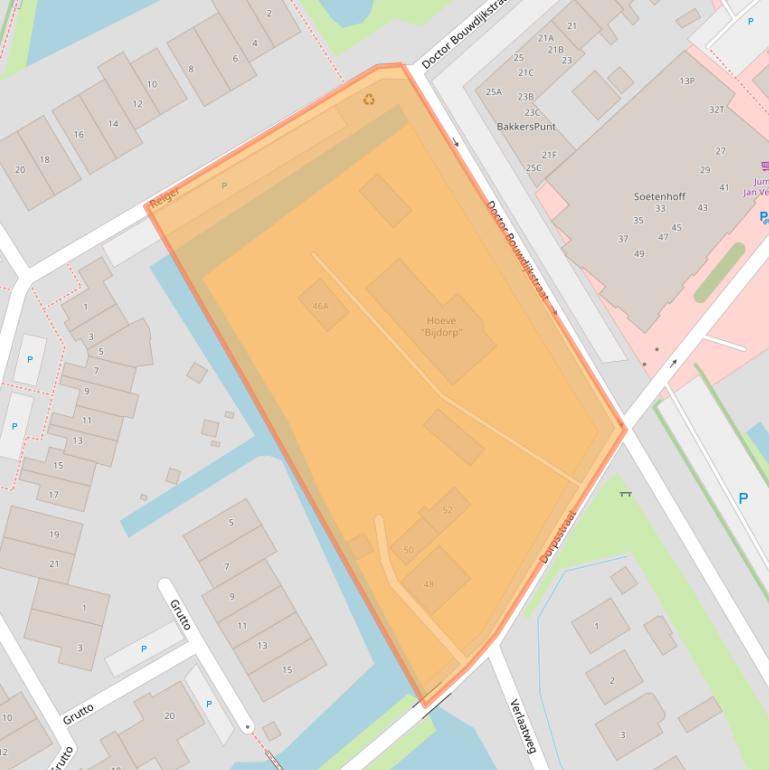 Kaart van postcodegebied 2381EP.