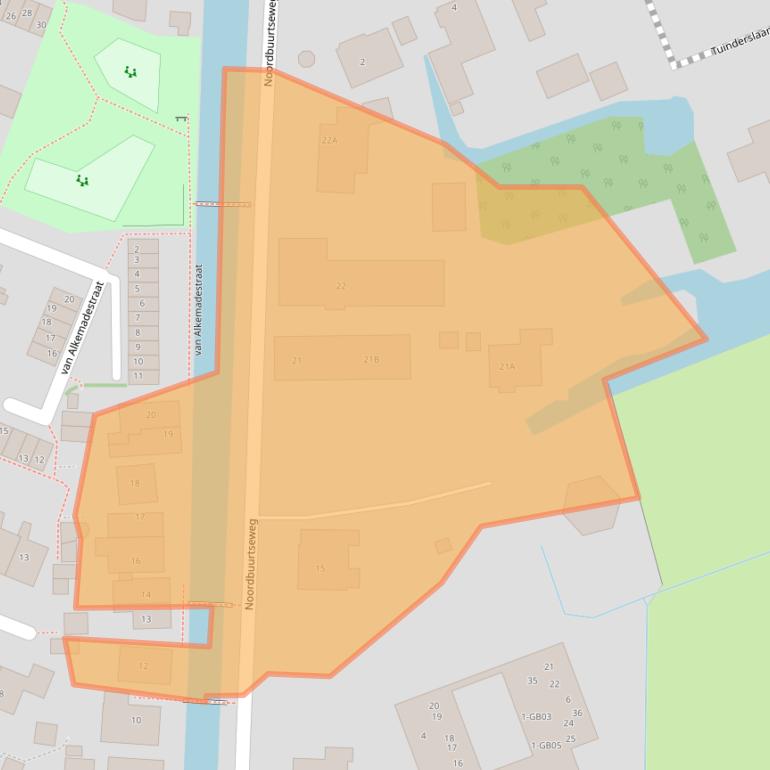 Kaart van postcodegebied 2381ES.