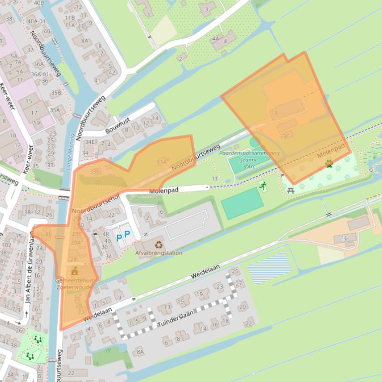 Kaart van postcodegebied 2381ET.