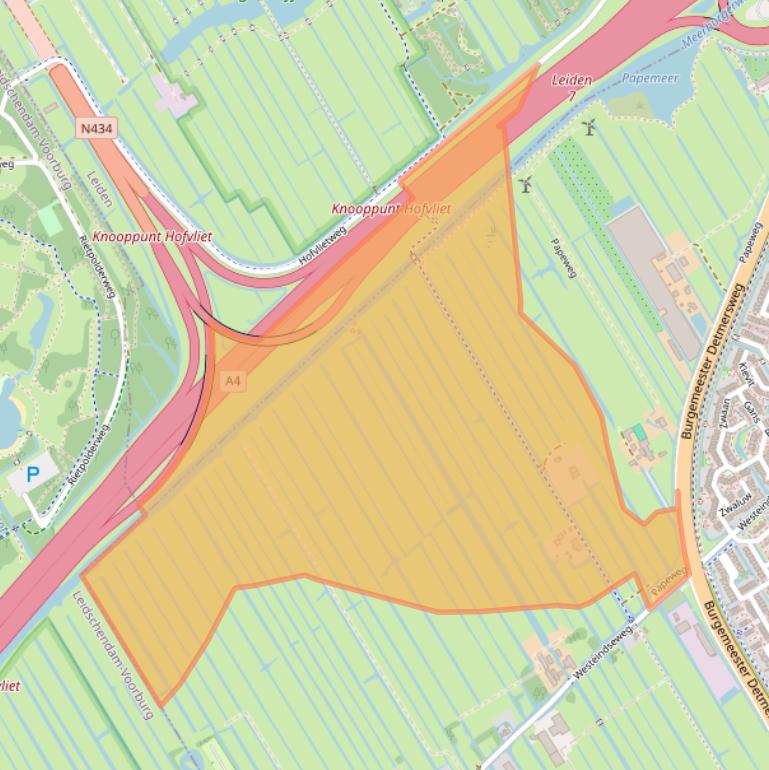 Kaart van postcodegebied 2381EX.
