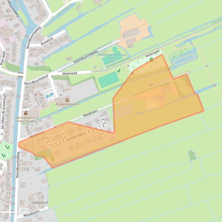 Kaart van postcodegebied 2381GB.