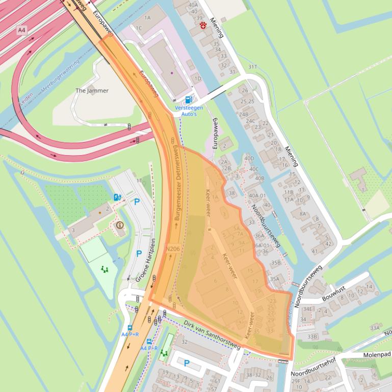 Kaart van postcodegebied 2381GC.