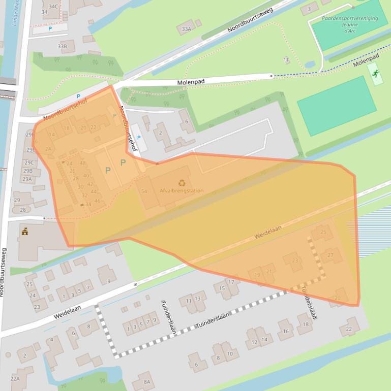 Kaart van postcodegebied 2381GE.
