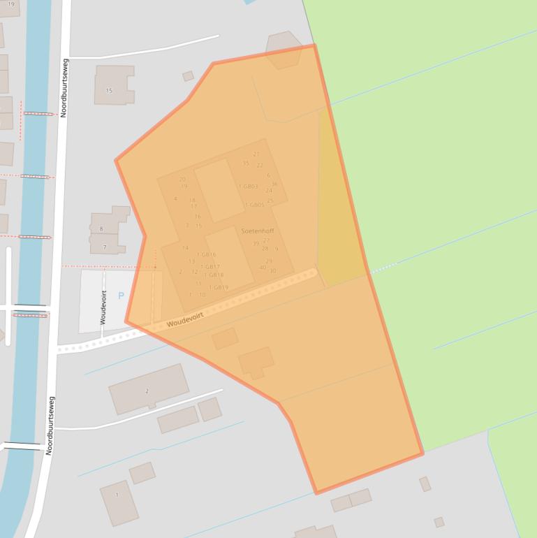 Kaart van postcodegebied 2381GG.