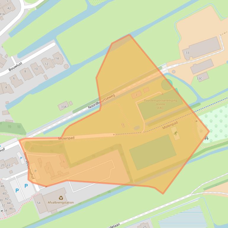 Kaart van postcodegebied 2381GZ.