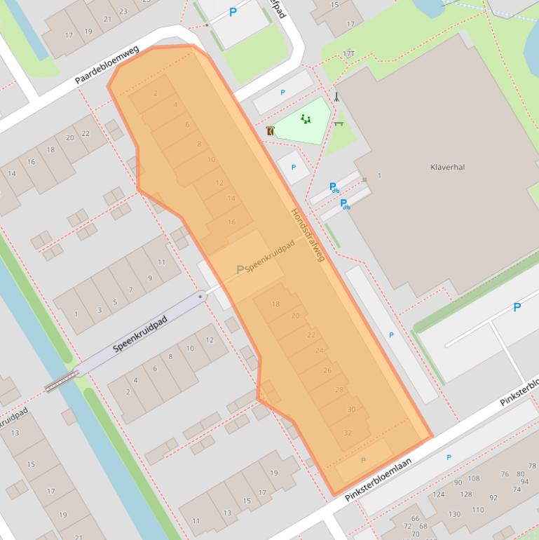 Kaart van postcodegebied 2381JC.