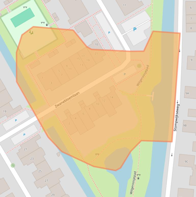 Kaart van postcodegebied 2381JW.